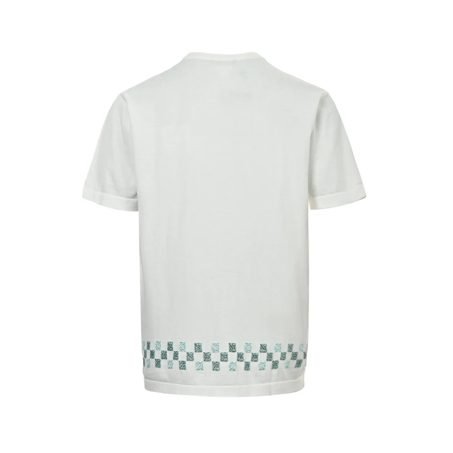 Louis Vuitton/Louis Vuitton beaded letter hem checkerboard knit short sleeves